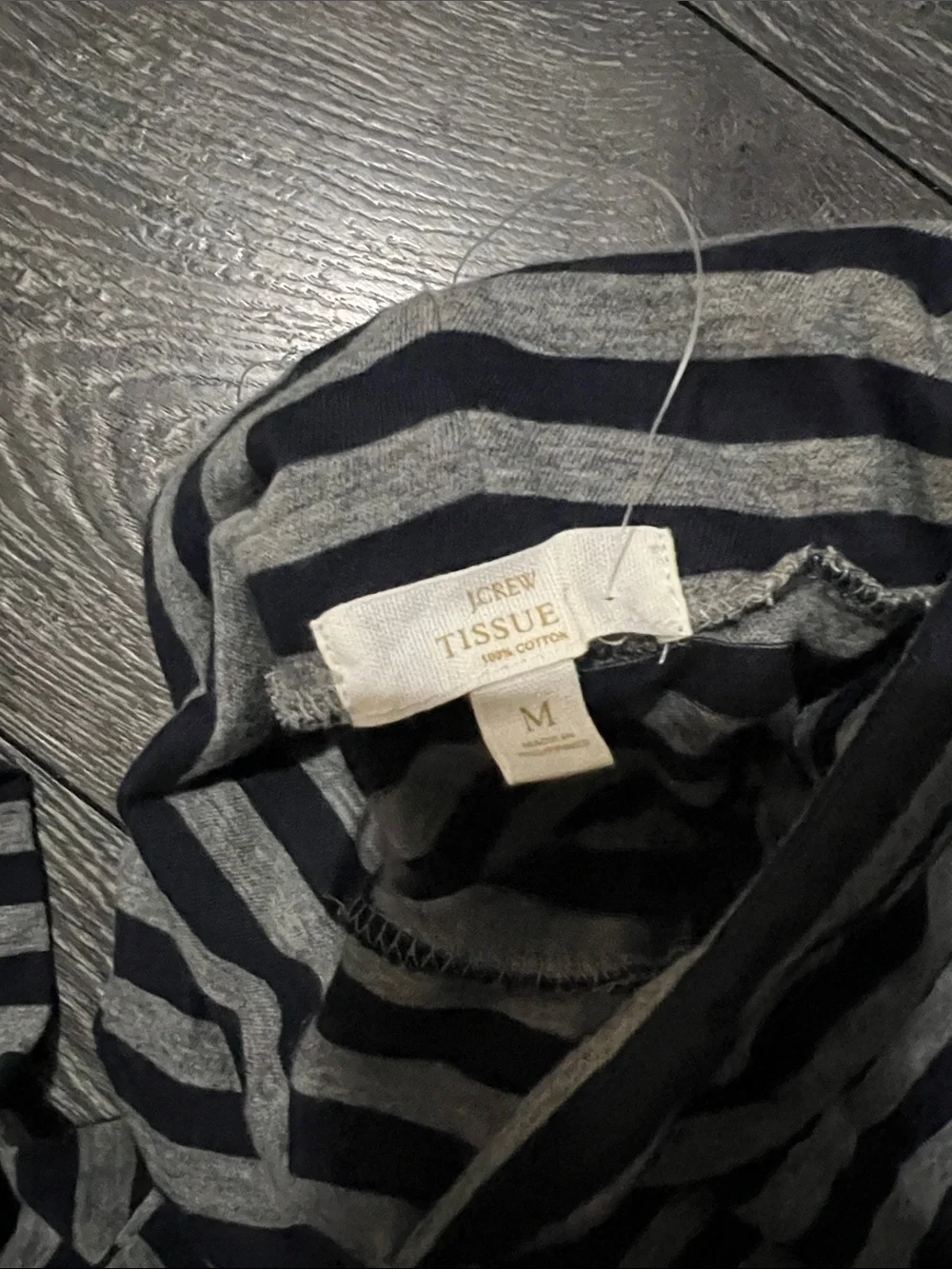 J. Crew Navy and Gray Striped Turtleneck Sweater